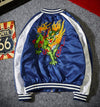 Embroidery  Lion Jacket Men Jacket Autumn Stand-collar Coat US Size Size S-XXL