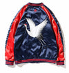 Embroidery Crane Jacket Men Jacket Autumn Stand-collar Coat US Size Size S-XXL